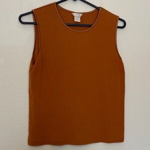 VINTAGE Christopher & Banks Burnt Orange Tan Sleeveless Tank Top medium